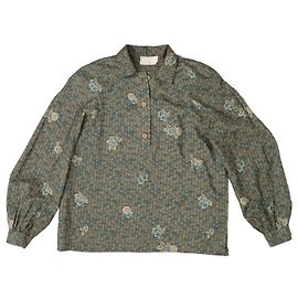 Mila Shön Blusa floreale in seta verde vintage Mila Schon Verde