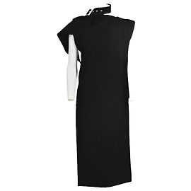 Yohji Yamamoto Asymmetric Wool Top Black Black