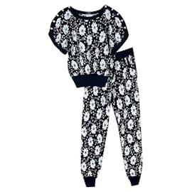 Chanel-Chanel Paris / Singapore CC Logo Camellias Relaxed Suit 36 FR-Black