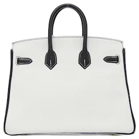 Hermès-Hermes Birkin 25cm Handbag-Black,White
