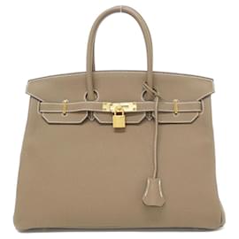 Hermès-Hermes Birkin 35cm Handbag in Etoupe Gray-Taupe