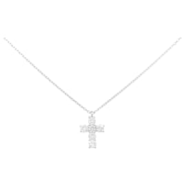 Autre Marque-Vendome Cross Diamond Necklace-Silvery