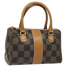 Fendi-Sac à main en toile Pecan FENDI marron noir Auth bs22633-Marron,Noir