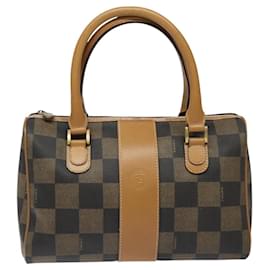 Fendi-Sac à main en toile Pecan FENDI marron noir Auth bs22633-Marron,Noir