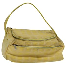 Chanel-CHANEL New Travel line Hand Bag Nylon Yellow CC Auth ti2710-Yellow
