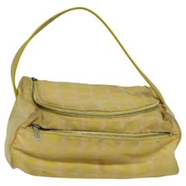 Chanel-CHANEL New Travel line Hand Bag Nylon Yellow CC Auth ti2710-Yellow