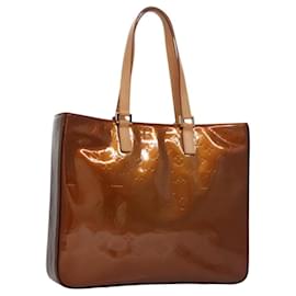 Louis Vuitton-LOUIS VUITTON Monogram Vernis Columbus Tote Bag Bronze M91134 LV Auth BA088-Bronze