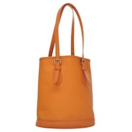 Louis Vuitton-LOUIS VUITTON Epi Bucket PM Shoulder Bag Orange Mandarin M5899H LV Auth 114563-Orange,Grey