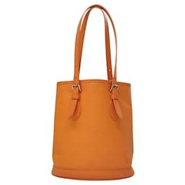 Louis Vuitton-LOUIS VUITTON Epi Bucket PM Shoulder Bag Orange Mandarin M5899H LV Auth 114563-Orange,Grey