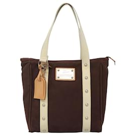 Louis Vuitton-LOUIS VUITTON Cabas MM Antigua Tote Bag Brown M80663 LV Auth SW062-Brown