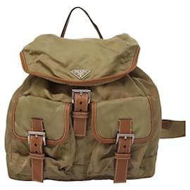 Prada-PRADA Backpack Nylon Beige Silver Auth yk16956-Silvery,Beige