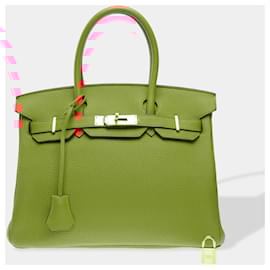 Hermès-HERMES Birkin 30 Bag in Orange Leather - 102531-Orange