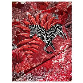 Hermès Zebra da Montanha Preto Rosa Vermelho