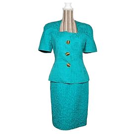 Traje vintage turquesa de los 80 Guy Laroche Turquesa