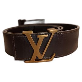 Louis Vuitton Belt Dark Brown Leather Dark brown