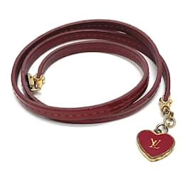 Louis Vuitton-Louis Vuitton Red Patent Leather Bracelet-Red