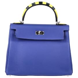 Hermès-Hermès Togo Au Trot Kelly II Retourne 28 in Blue Leather -Blue