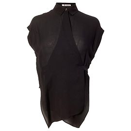 T von Alexander Wang Wickelbluse aus schwarzer Seide Schwarz