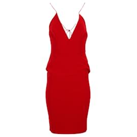 Autre Marque-Alex Perry Halter Neck Bodycon Dress in Red Triacetate-Red