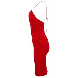 Autre Marque-Alex Perry Halter Neck Bodycon Dress in Red Triacetate-Red