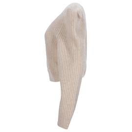 Autre Marque-Philosophy di Lorenzo Serafini Ribbed Knit Cropped Pullover In Cream Acrylic-White,Cream