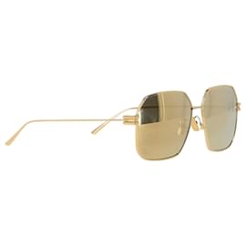 Bottega Veneta- Bottega Veneta Tinted Sunglasses in Gold Metal-Golden