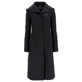 Midi-Mantel Dolce & Gabbana aus Schwarzer Schurwolle Schwarz