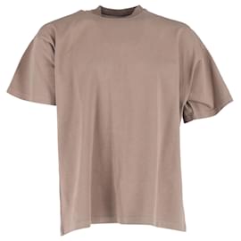 Balenciaga-Balenciaga Plain Crewneck T-Shirt in Brown Cotton-Brown,Red