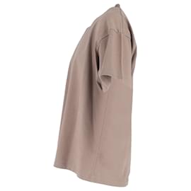 Balenciaga-Balenciaga Plain Crewneck T-Shirt in Brown Cotton-Brown,Red