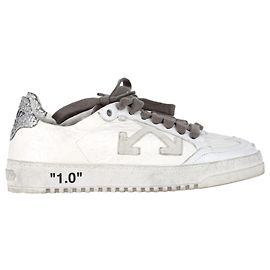 Off White Baskets basses en cuir blanc avec détails en paillettes Off-White 2.0 Blanc