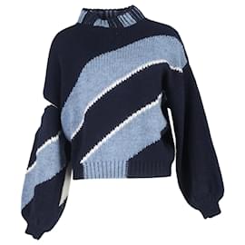 Autre Marque-Stine Goya Adonis Striped Sweater in Navy Blue Wool-Blue,Navy blue