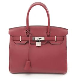 Hermès-Hermes Birkin 30 Rouge Garance Handbag-Red