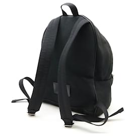 Yves Saint Laurent-Yves Saint Laurent Canvas Leather Studded Backpack-Black