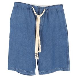 Loewe Logo Drawstring Shorts in Blue Cotton Denim Blue Light blue