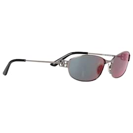 Balenciaga-Óculos de sol cat-eye Balenciaga BB0336S em metal prateado-Cinza