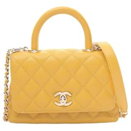 Chanel-Chanel Coco Handle XXS Top Handle Bag Caviar Skin-Yellow