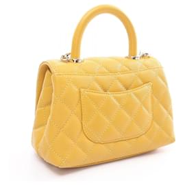 Chanel-Chanel Coco Handle XXS Top Handle Bag Caviar Skin-Yellow