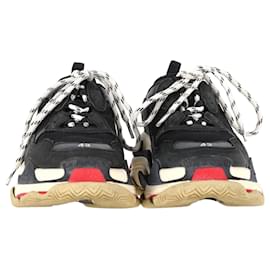Balenciaga-Balenciaga Triple S Sneakers in Black Polyester-Black