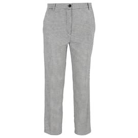 Iris & Ink- Iris & Ink Patterned Straight-Leg Trousers in Black and White Wool-Other