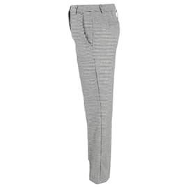 Iris & Ink- Iris & Ink Patterned Straight-Leg Trousers in Black and White Wool-Other