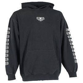Balenciaga BB Paris Icon Hoodie aus schwarzer Baumwolle Schwarz