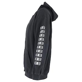 Balenciaga- Balenciaga BB Paris Icon Hoodie in Black Cotton-Black