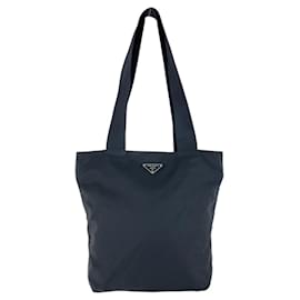 Prada-Prada Nylon Tessuto Logo Tote Bag-Black