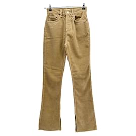 Autre Marque-NON SIGNE / UNSIGNED Trousers T.FR 36 Cotton-Beige