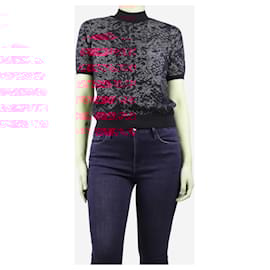 Alexander Mcqueen-Pink and black intarsia knit top - size S-Pink