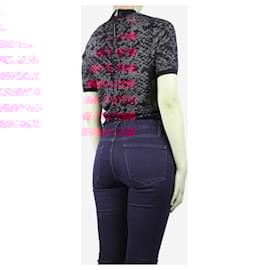 Alexander Mcqueen-Pink and black intarsia knit top - size S-Pink