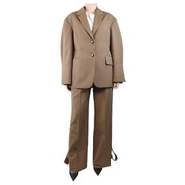 Nanushka Brown belted jacket and trouser set - size XS Brown