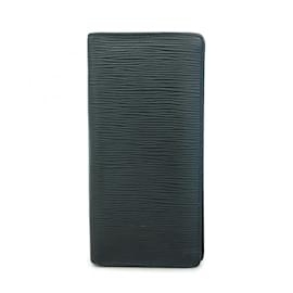 Louis Vuitton-Louis Vuitton Long Wallet Epi Portefeuille Brazza M60622 Noir-Black