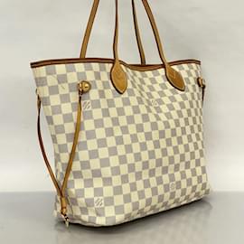 Louis Vuitton-Louis Vuitton Damier Azur Neverfull MM Tote Bag-White