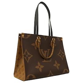 Louis Vuitton-Louis Vuitton Monogram Reverse Giant On the Go MM Tote Bag-Brown